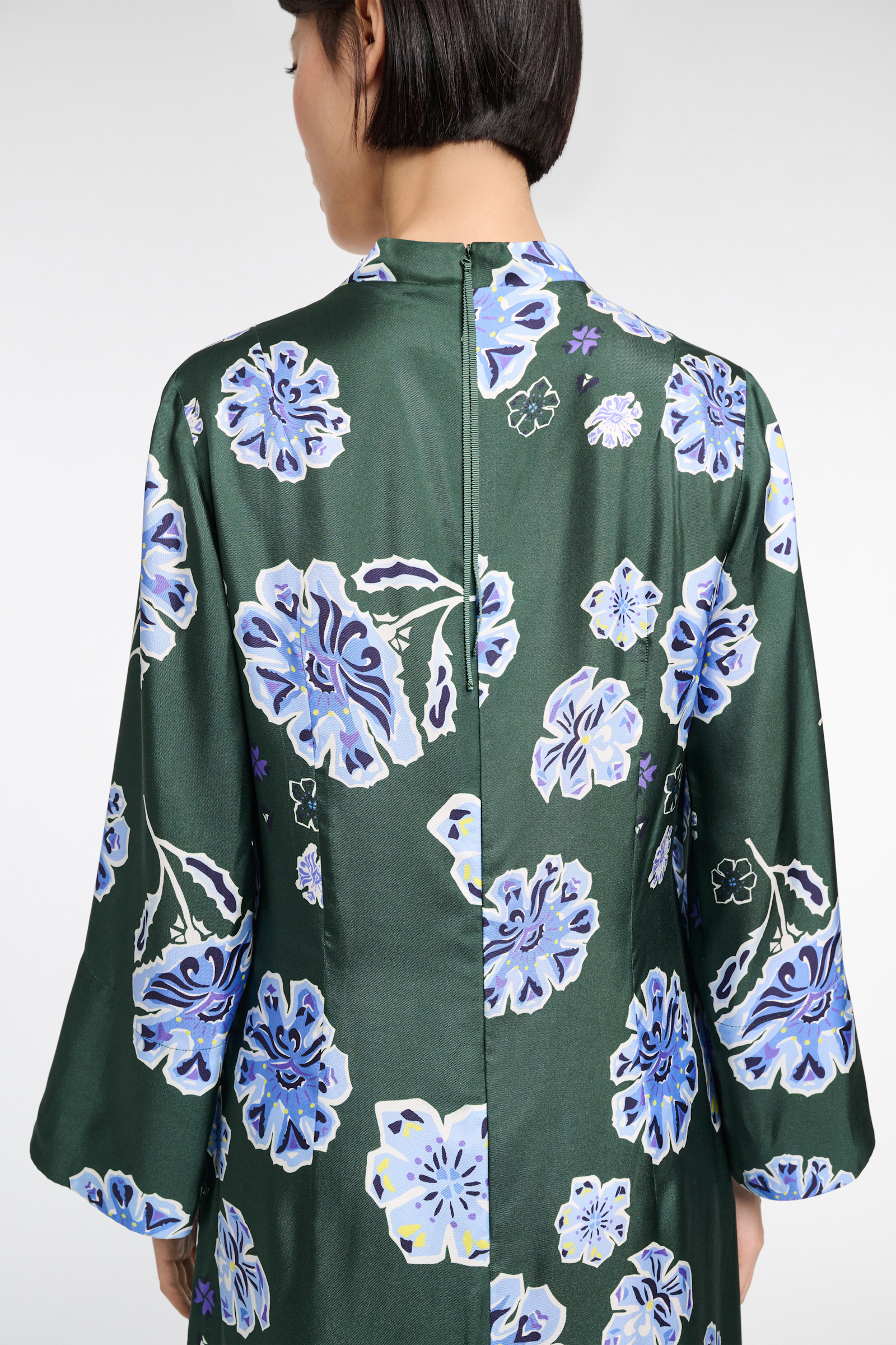 Dorothee Schumacher Midikleid aus bedrucktem Seidentwill Big Garden green