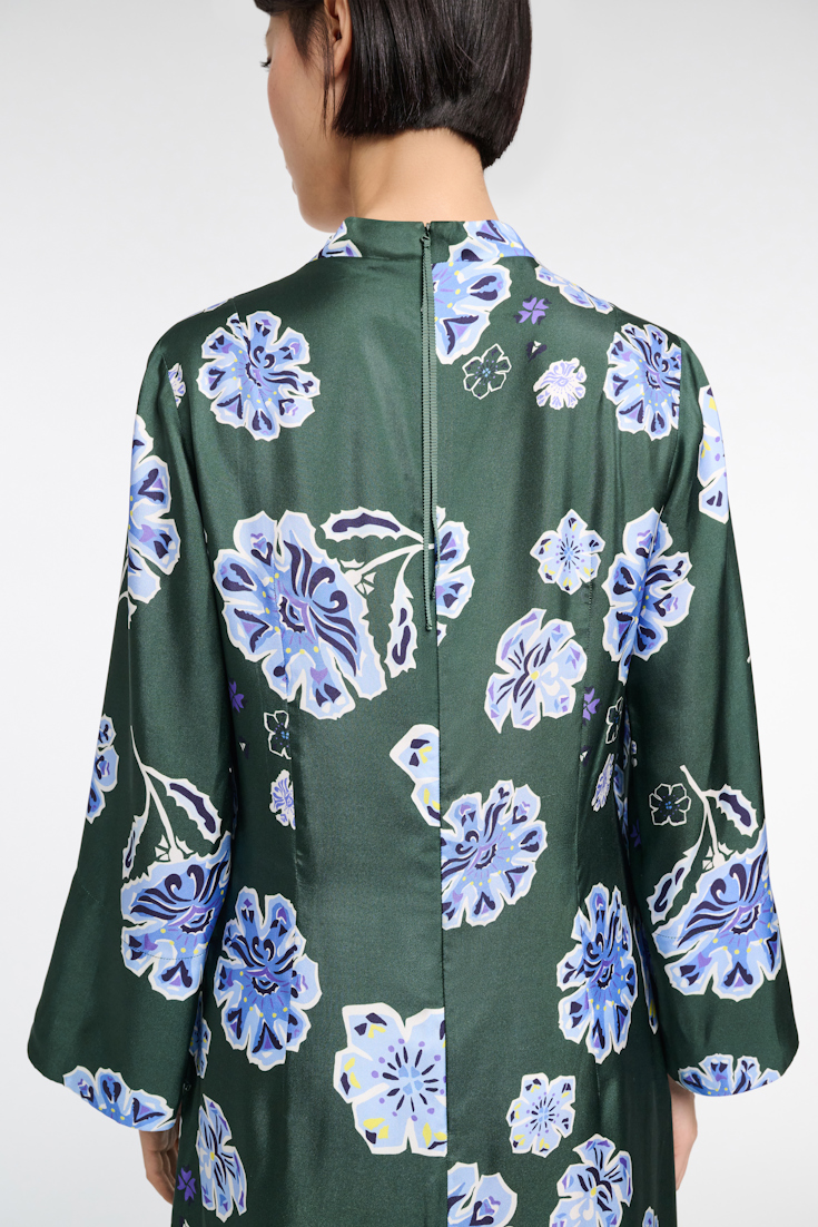 Dorothee Schumacher Midikleid aus bedrucktem Seidentwill Big Garden green