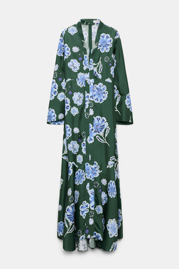 Dorothee Schumacher Midikleid aus bedrucktem Seidentwill Big Garden green