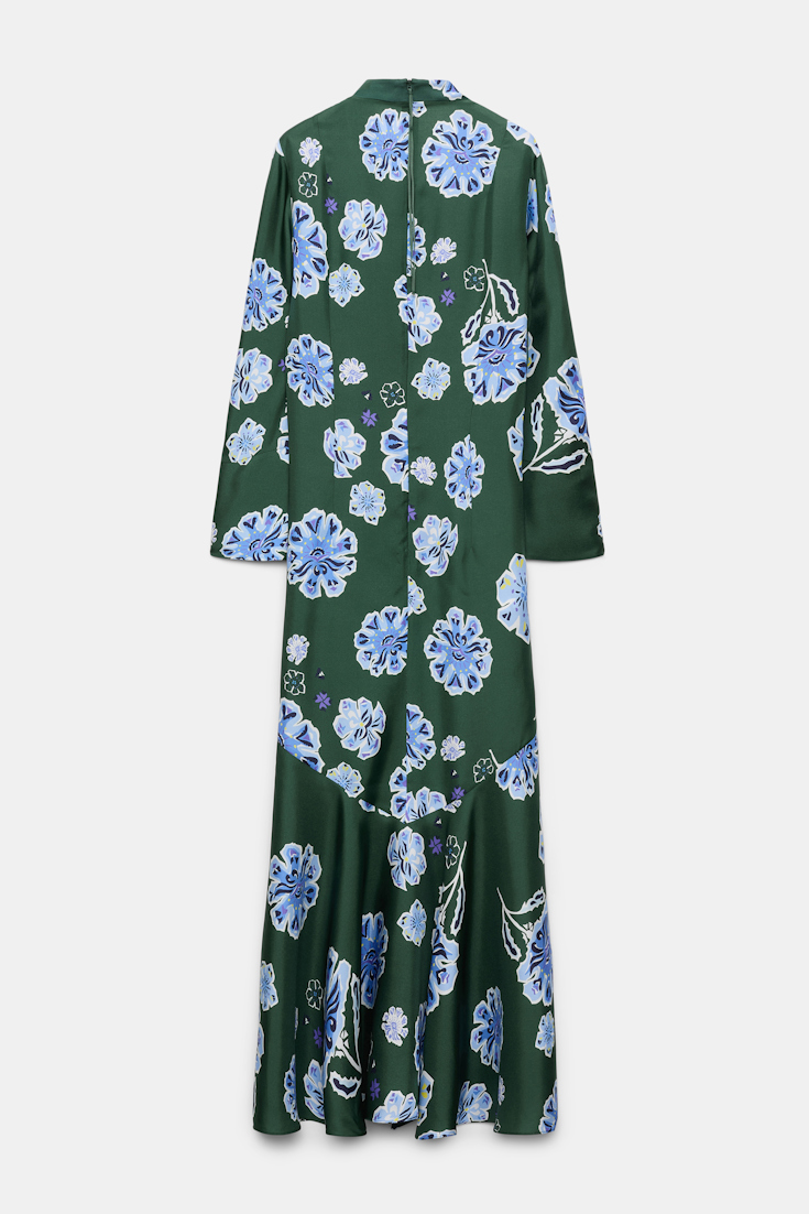 Dorothee Schumacher Midikleid aus bedrucktem Seidentwill Big Garden green