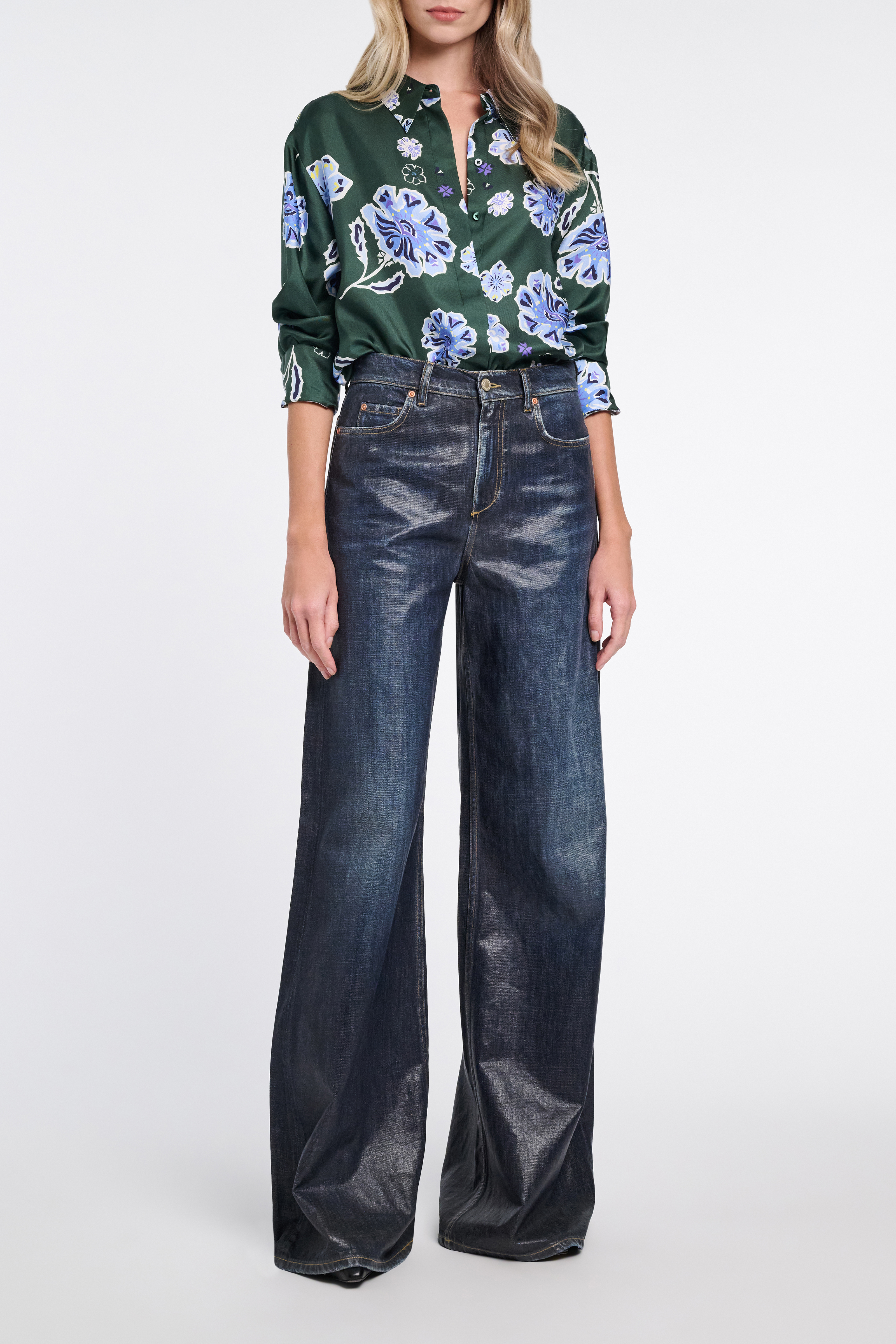 denim louise blouse/black | papier.official