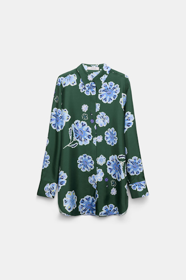 Dorothee Schumacher Hemd aus bedrucktem Seidentwill Big Garden green