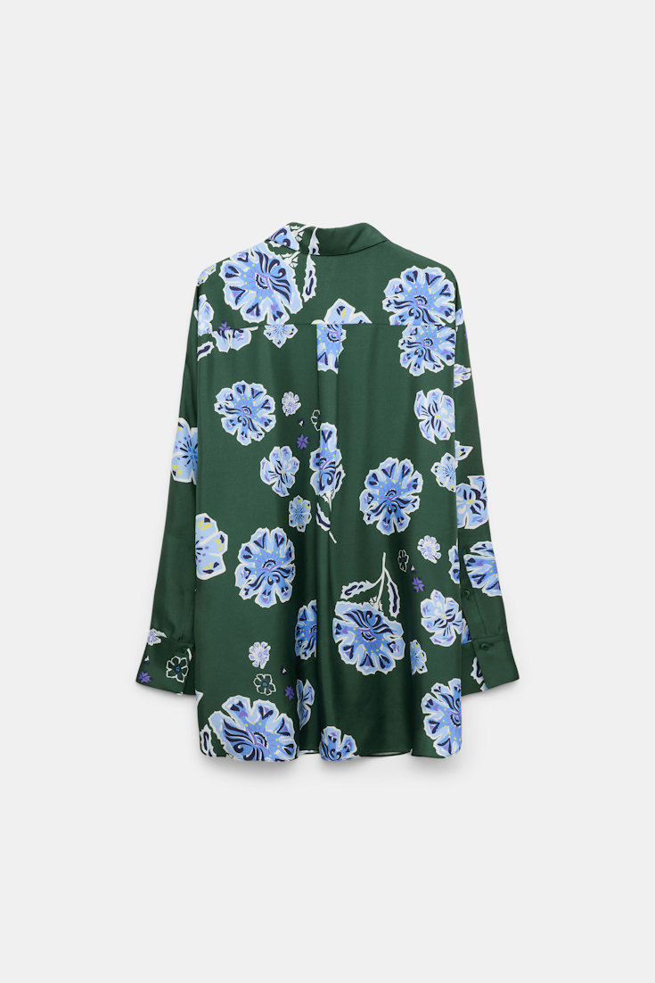 Dorothee Schumacher Floral print silk twill blouse Big Garden green
