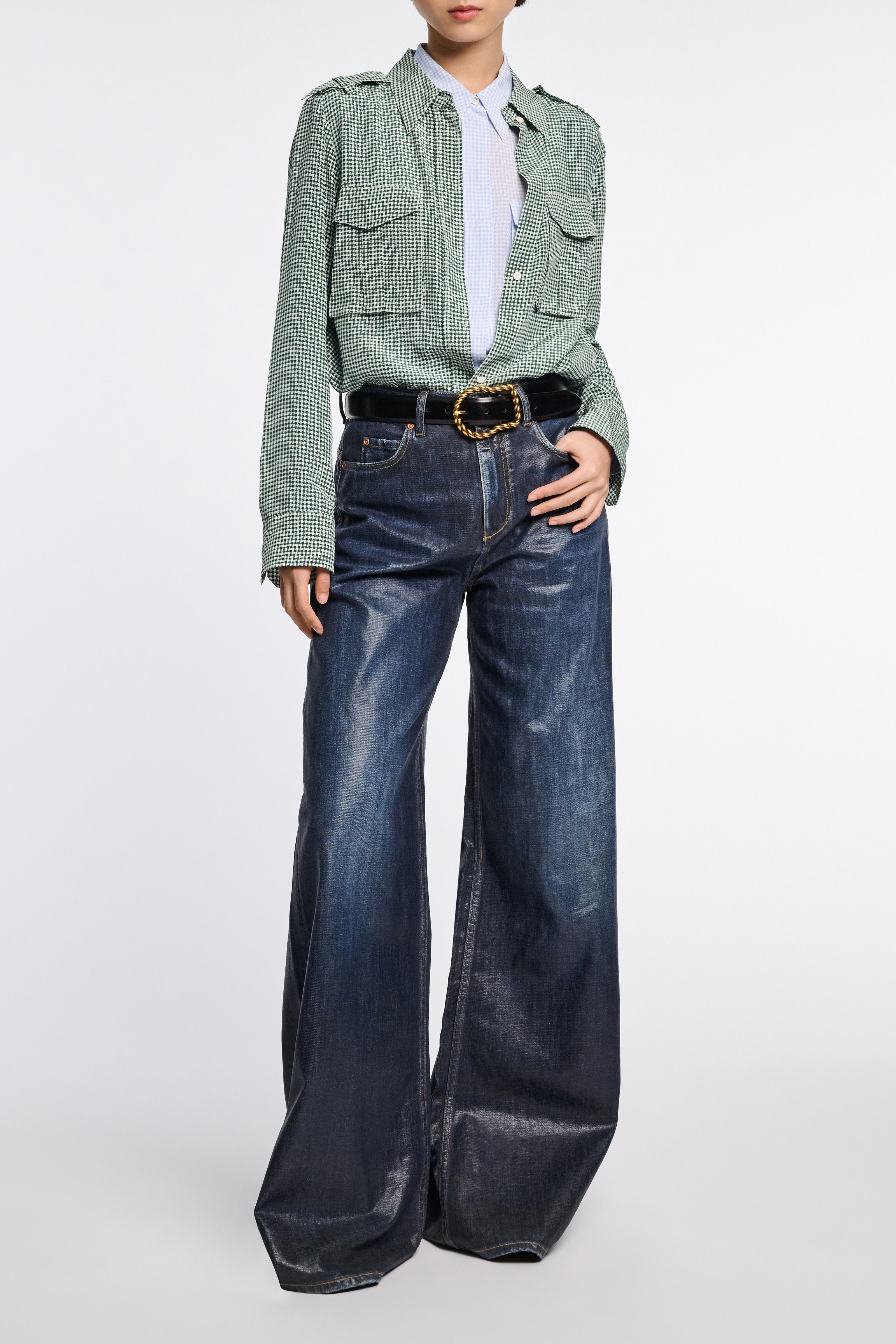é Heart buckle belt、tシャツ（黒） Heart Belt - Black Italian Leather Silver Heart Belt