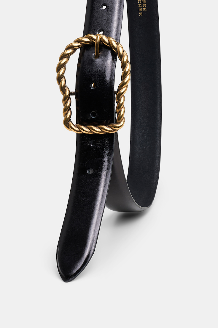 Dorothee Schumacher Gürtel aus Kalbsleder mit twisted Signature-Schließe pure black