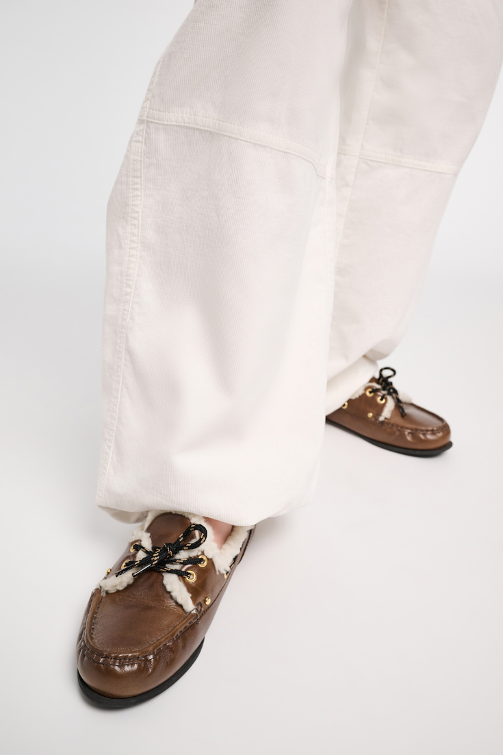 Dorothee Schumacher Bootsschuhe mit Futter aus Lammfell hazelnut brown
