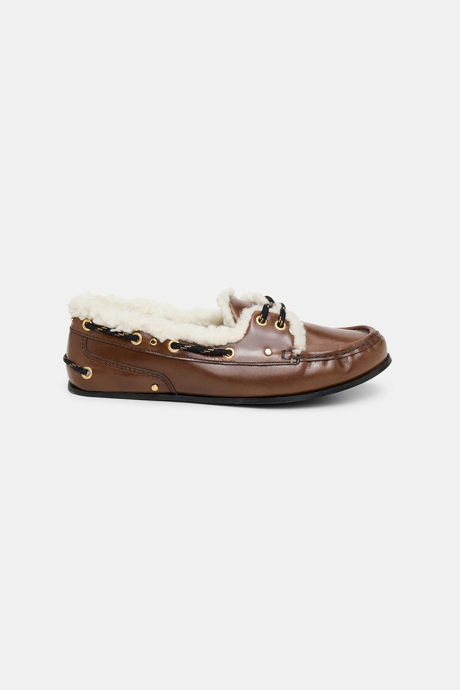 Dorothee Schumacher Bootsschuhe mit Futter aus Lammfell hazelnut brown