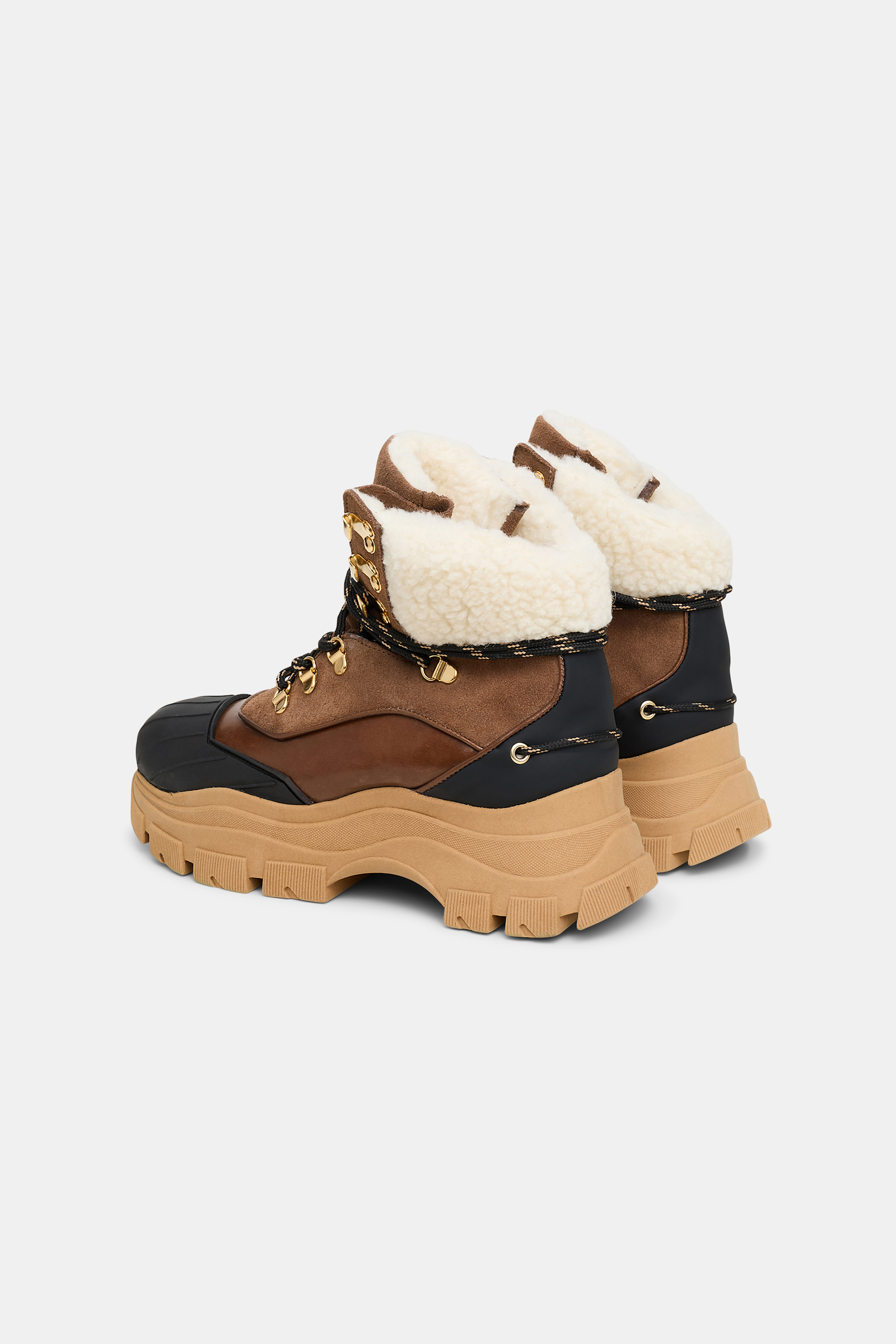 Dorothee Schumacher Gefütterte Boots mit chunky Sohle hazelnut brown