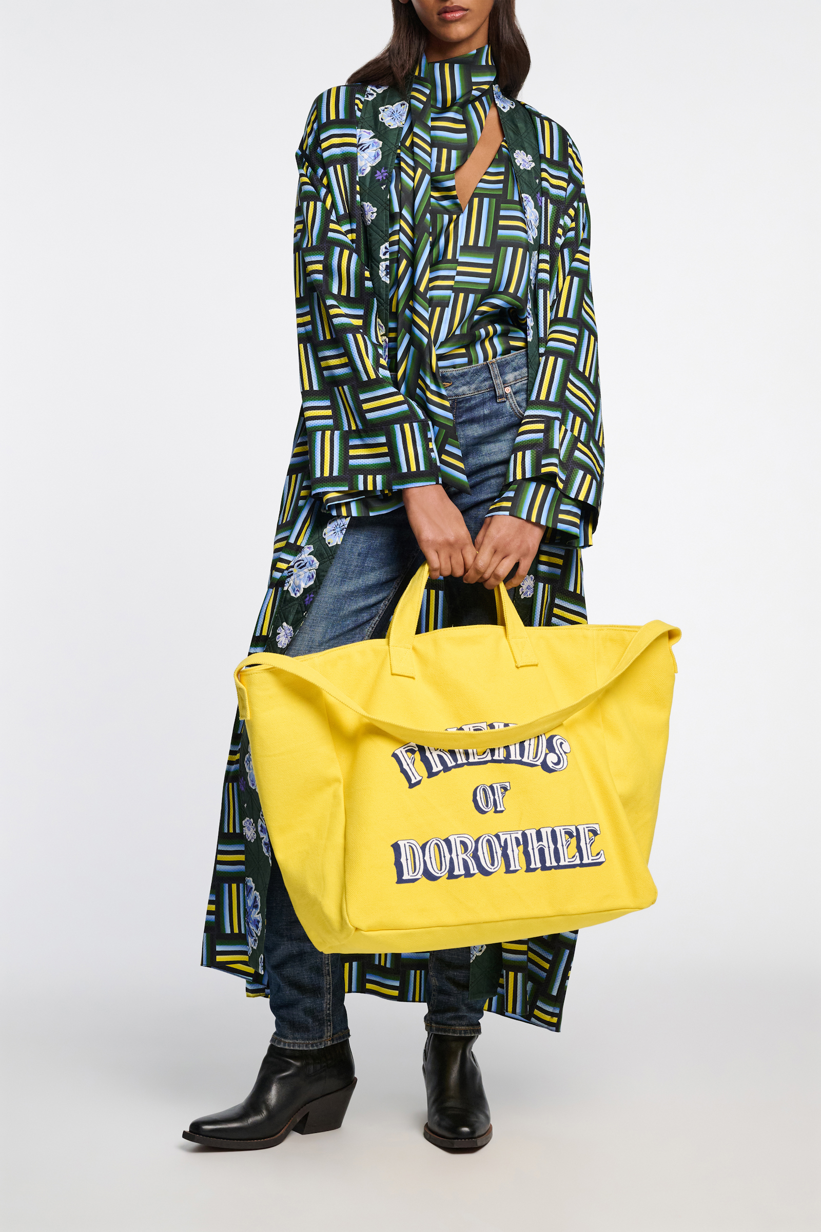 Dorothee Schumacher FRIENDS OF DOROTHEE canvas tote bright yellow