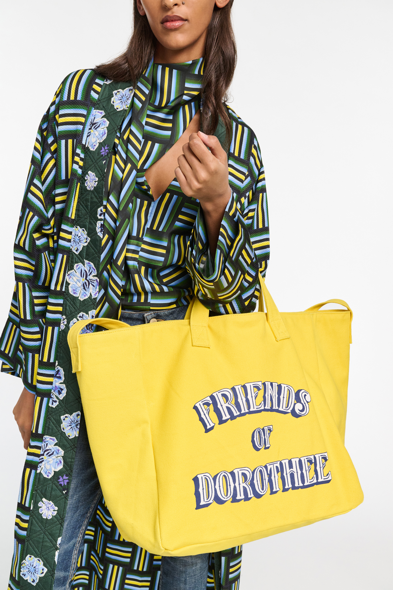 Dorothee Schumacher FRIENDS OF DOROTHEE canvas tote bright yellow