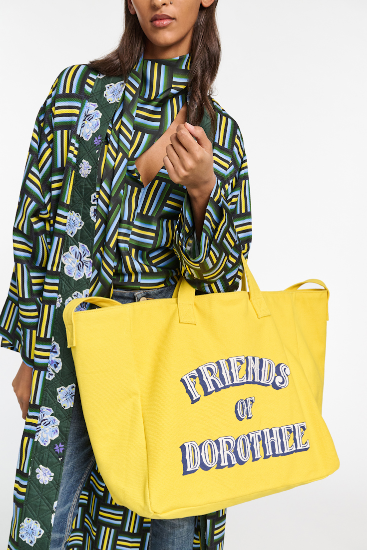 Dorothee Schumacher FRIENDS OF DOROTHEE canvas tote bright yellow