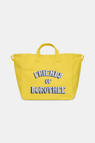 Dorothee Schumacher Canvas Tote mit FRIENDS OF DOROTHEE Wording bright yellow