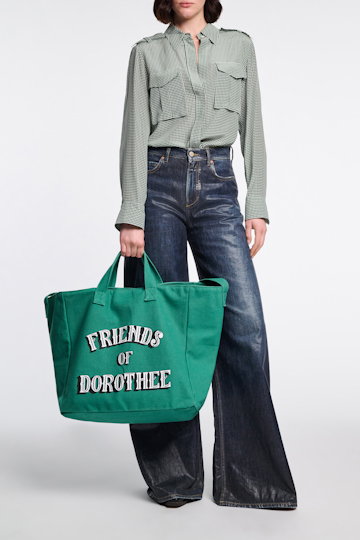 Dorothee Schumacher FRIENDS OF DOROTHEE canvas tote green