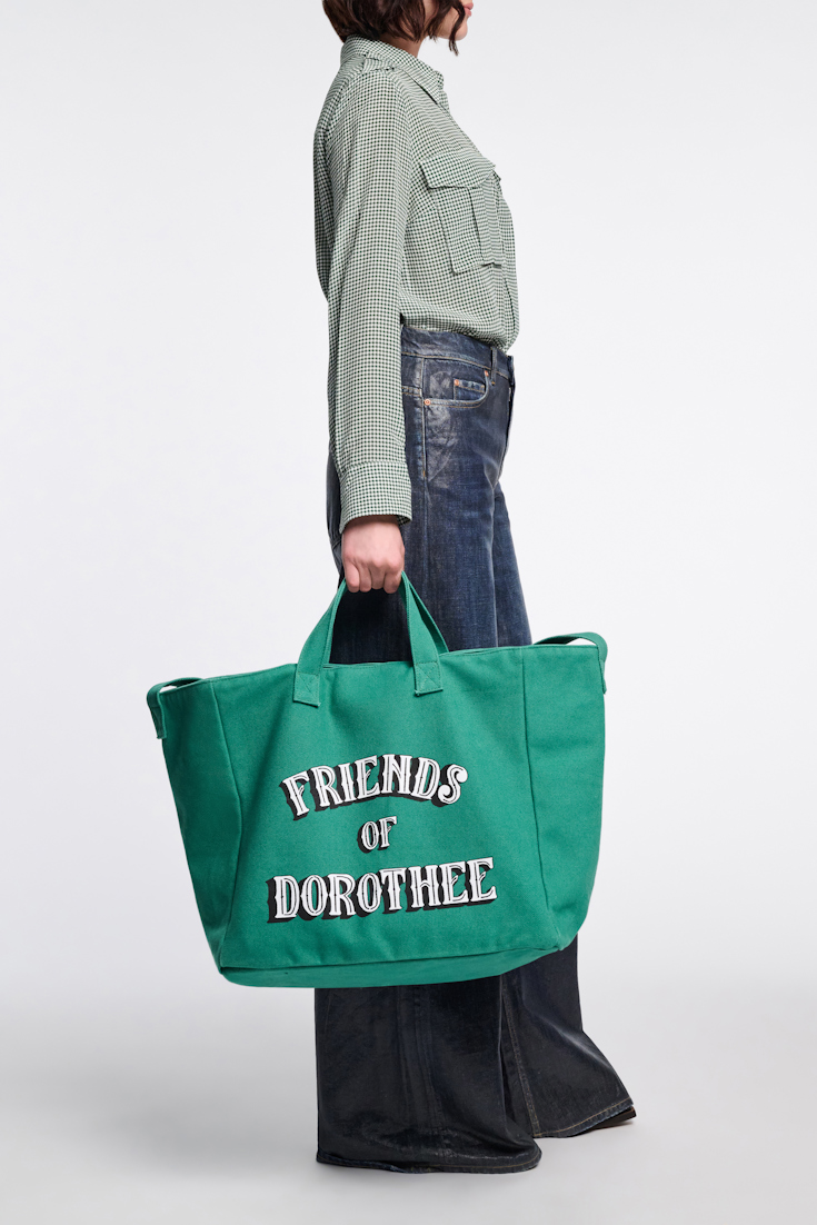Dorothee Schumacher FRIENDS OF DOROTHEE canvas tote green