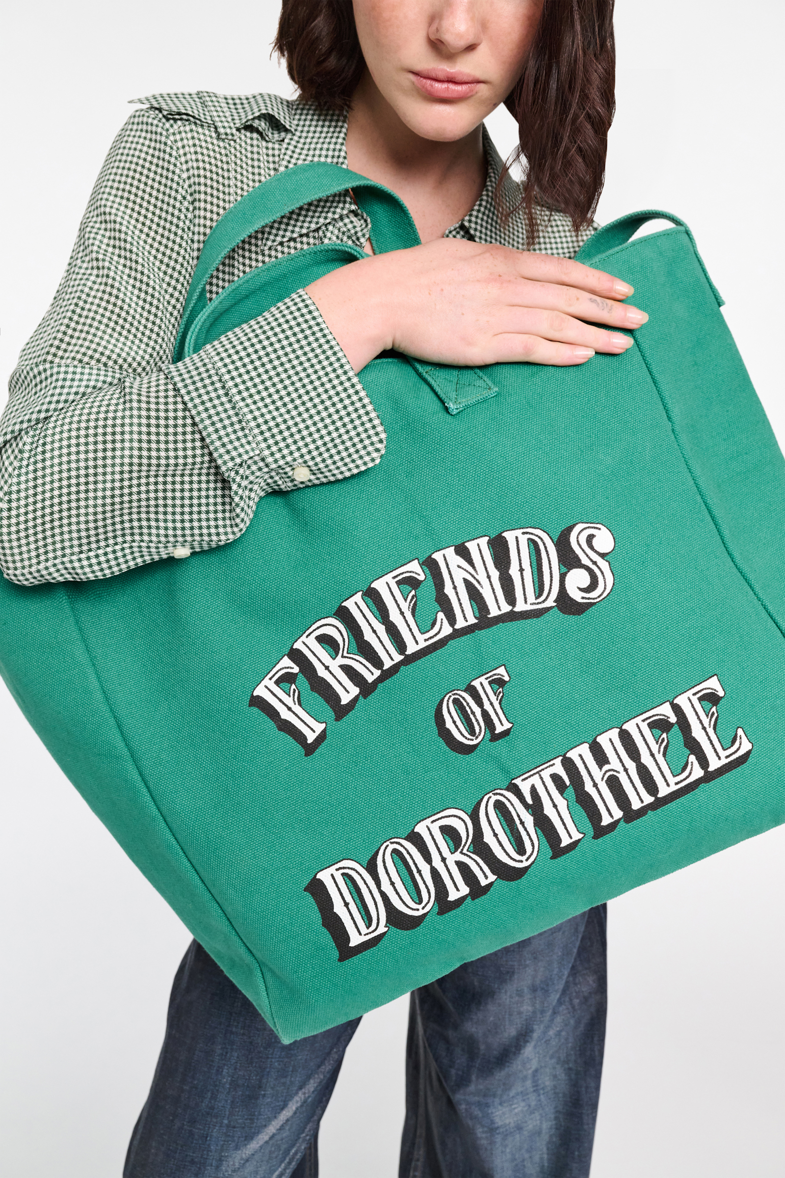 Dorothee Schumacher FRIENDS OF DOROTHEE canvas tote green