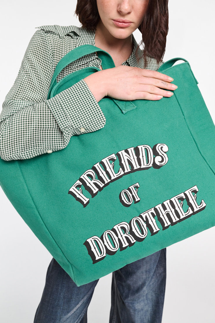 Dorothee Schumacher FRIENDS OF DOROTHEE canvas tote green