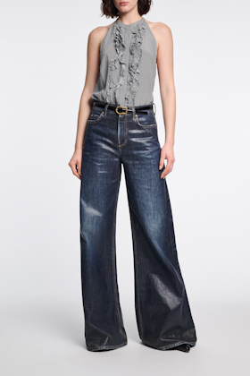 Dorothee Schumacher Thin leather belt with signature buckle pure black