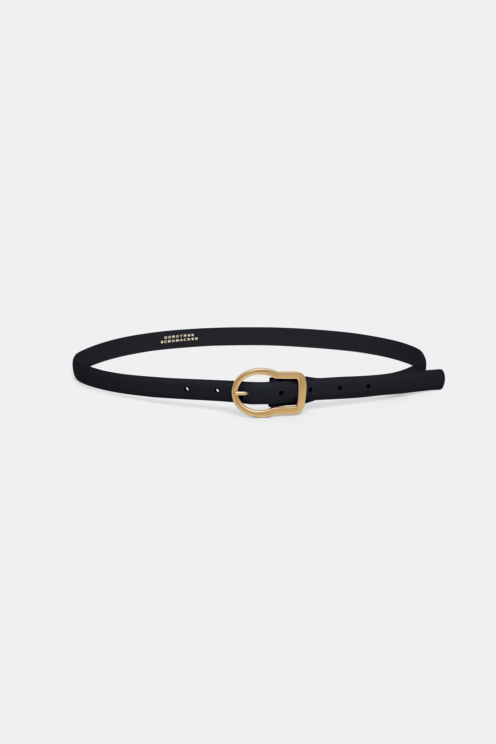 Dorothee Schumacher Schmaler Gürtel mit Signature-Schließe pure black