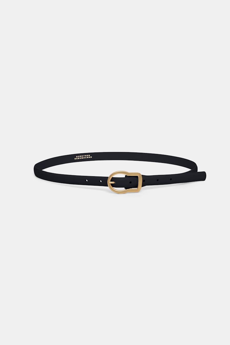 Dorothee Schumacher Schmaler Gürtel mit Signature-Schließe pure black