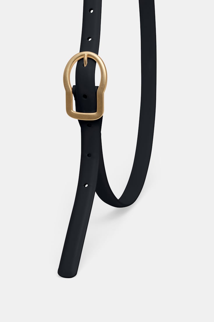 Dorothee Schumacher Schmaler Gürtel mit Signature-Schließe pure black