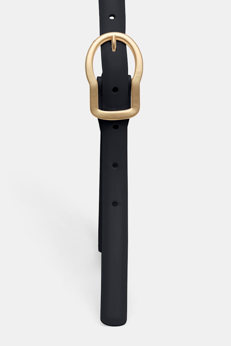 Dorothee Schumacher Schmaler Gürtel mit Signature-Schließe pure black