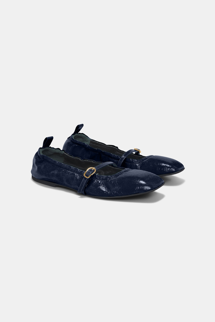 Dorothee Schumacher Elastische Ballerinas mit Signature-Schließe blue night
