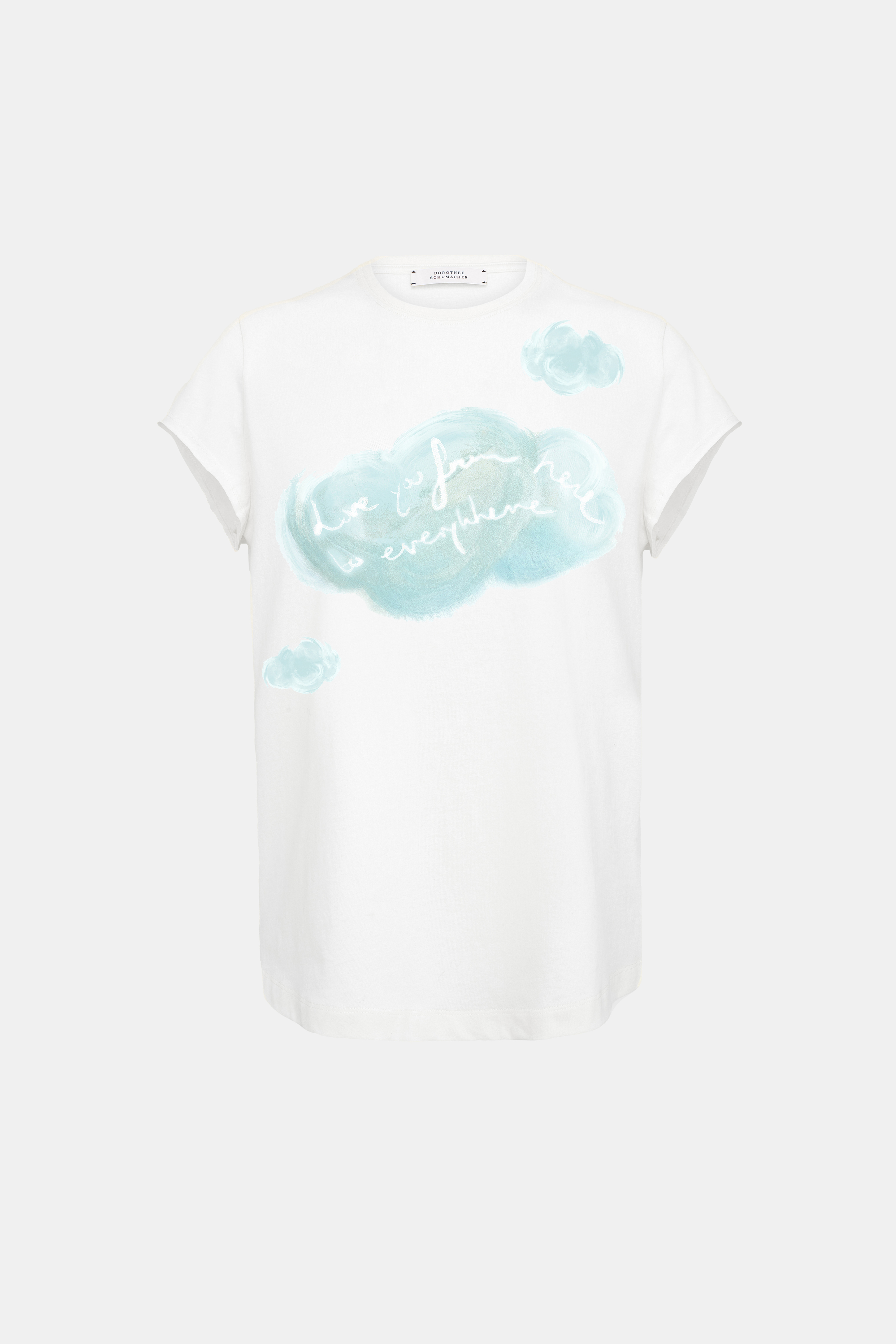 Dorothee Schumacher Cotton T-shirt with glitter lettered print clouds