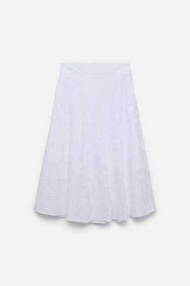Dorothee Schumacher Midi skirt in broderie anglaise pure white
