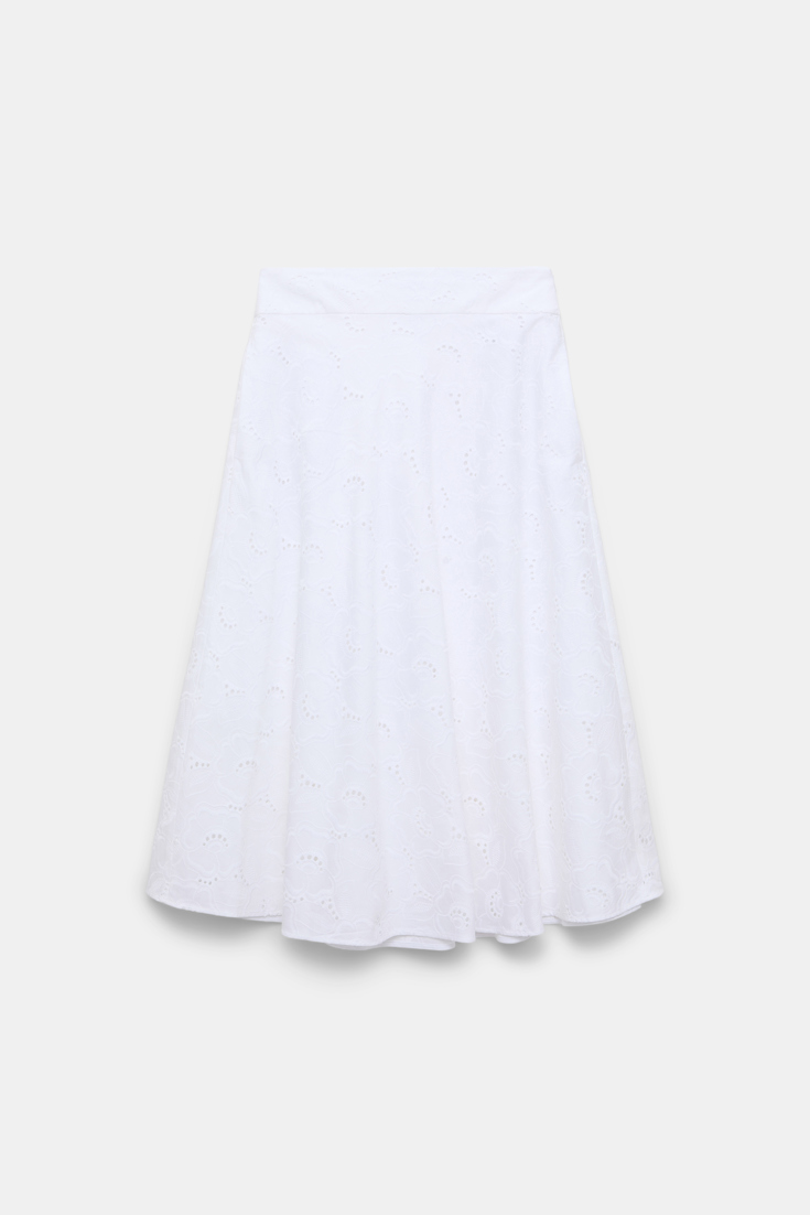 Dorothee Schumacher Midi skirt in broderie anglaise pure white