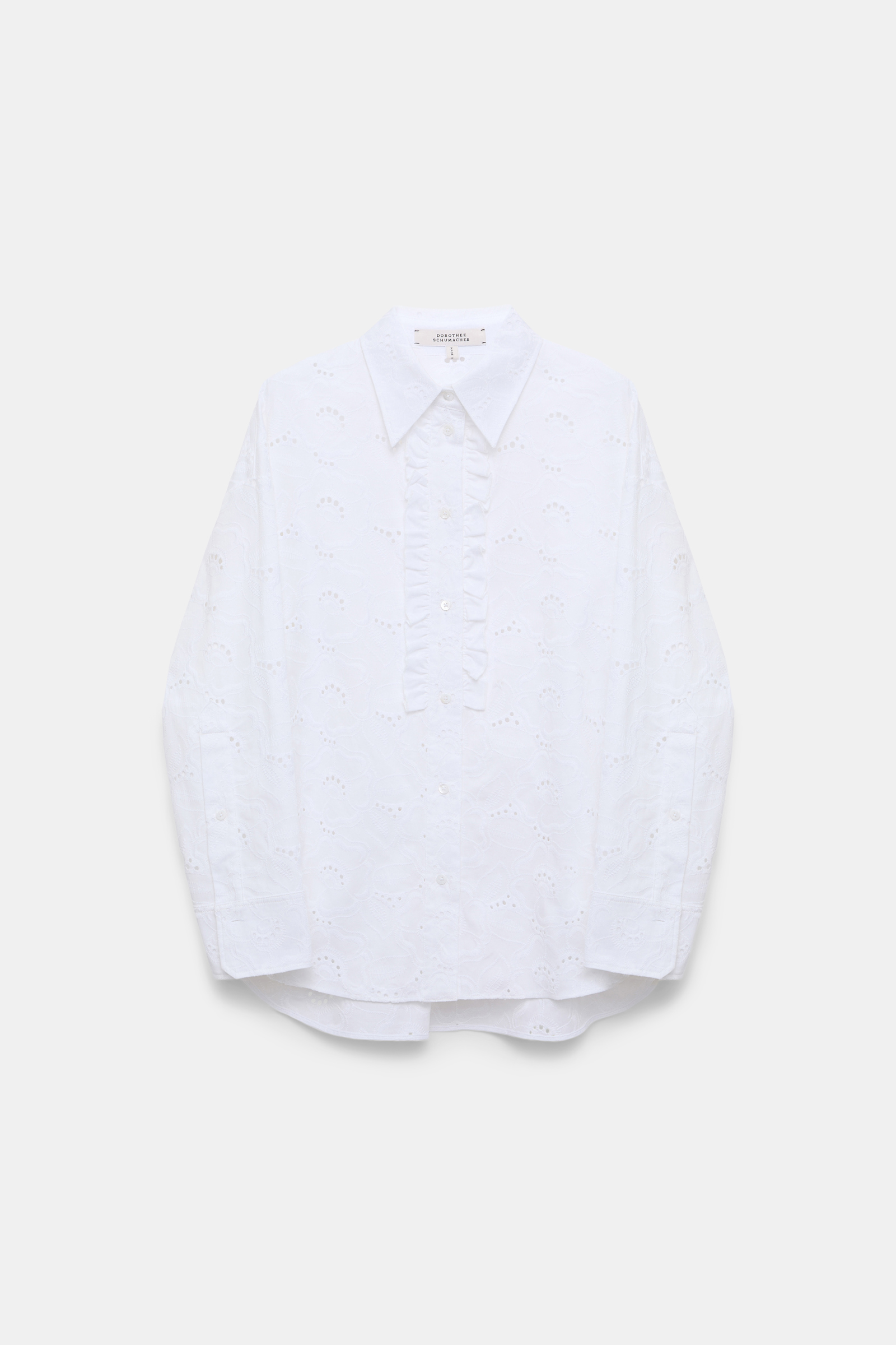 Dorothee Schumacher Shirt made from broderie anglaise with ruffle details pure white