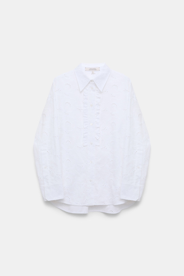 Dorothee Schumacher Shirt made from broderie anglaise with ruffle details pure white