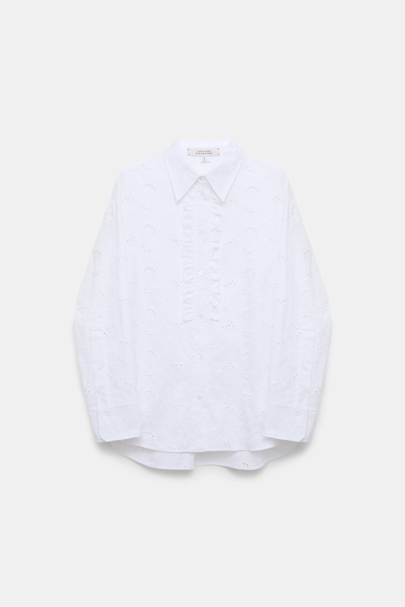 DOROTHEE SCHUMACHER SHIRT MADE FROM BRODERIE ANGLAISE WITH RUFFLE DETAILS