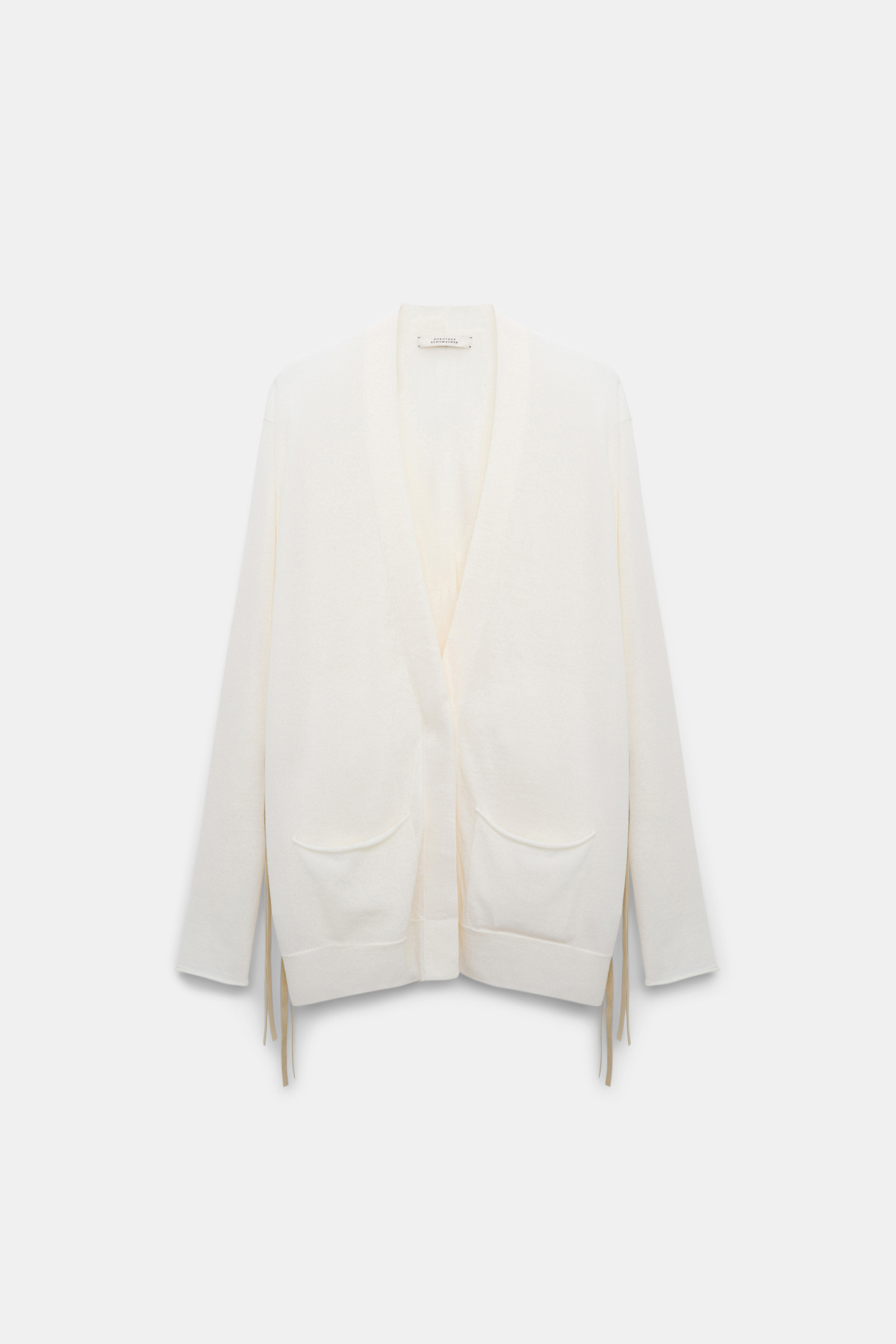 Dorothee Schumacher Cardigan mit Details aus Eco-Leder cozy white