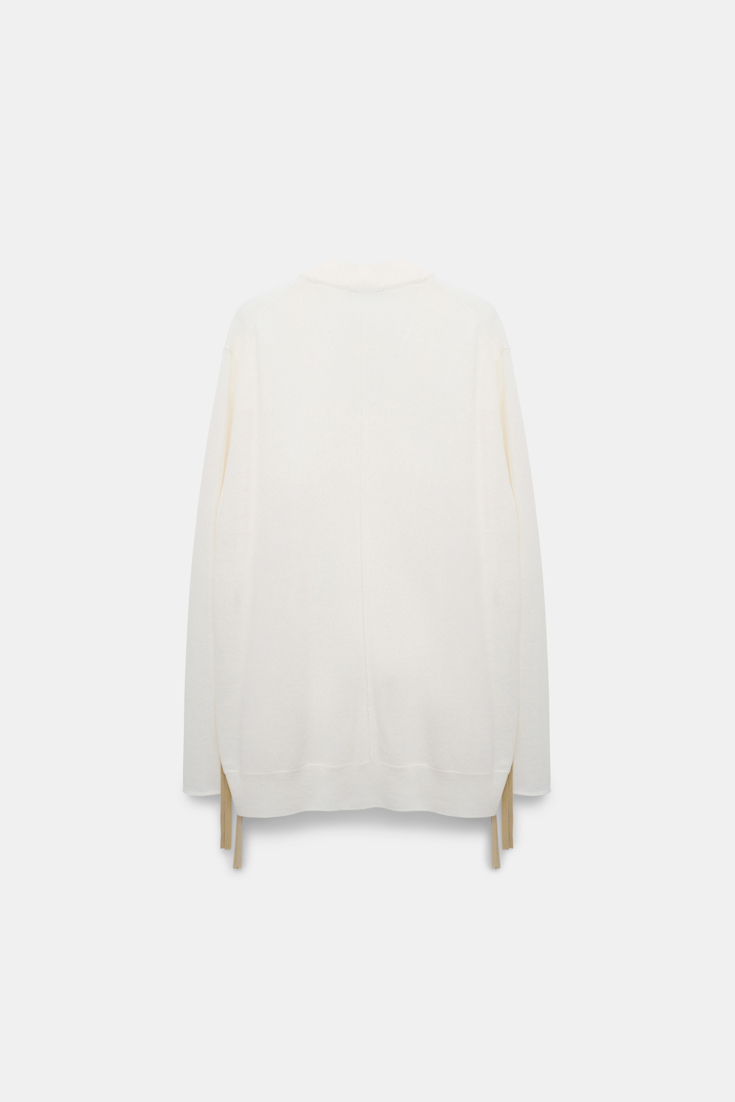 Dorothee Schumacher Cardigan mit Details aus Eco-Leder cozy white