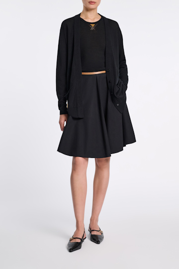 Dorothee Schumacher Cardigan mit Details aus Eco-Leder pure black