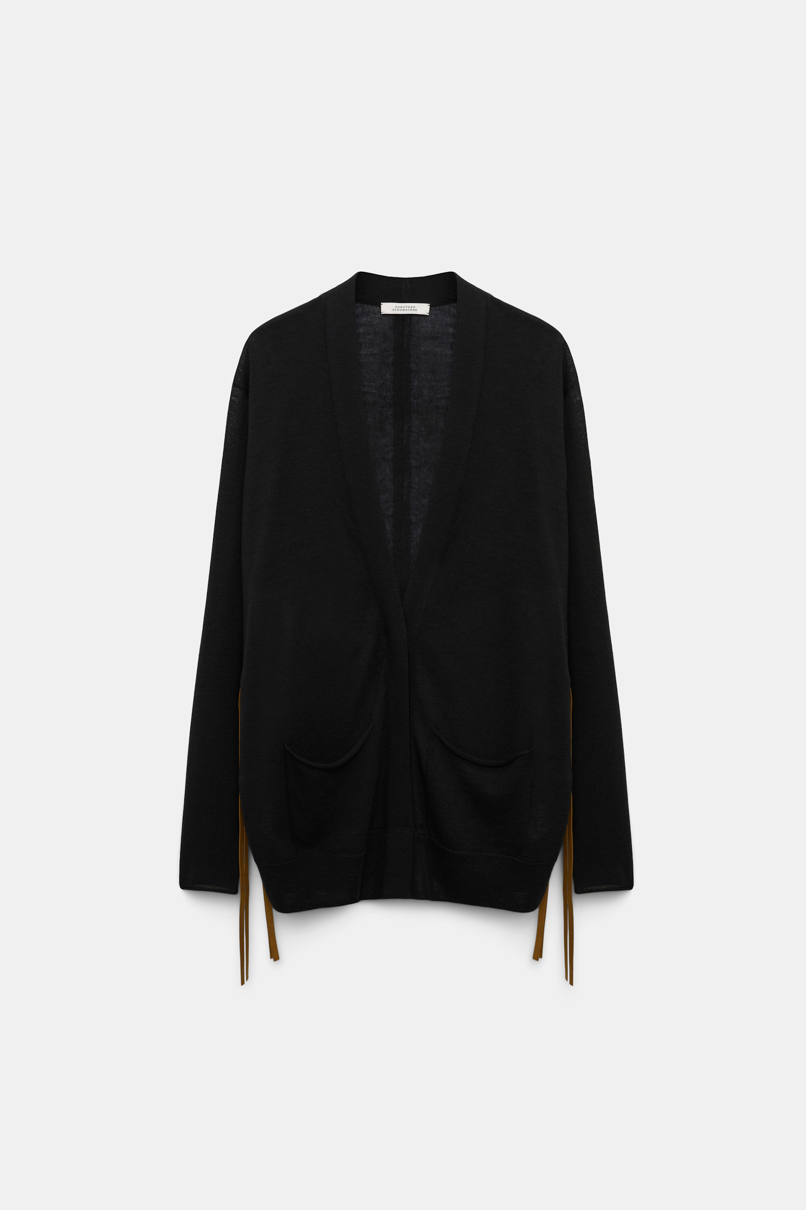 Dorothee Schumacher Cardigan mit Details aus Eco-Leder pure black