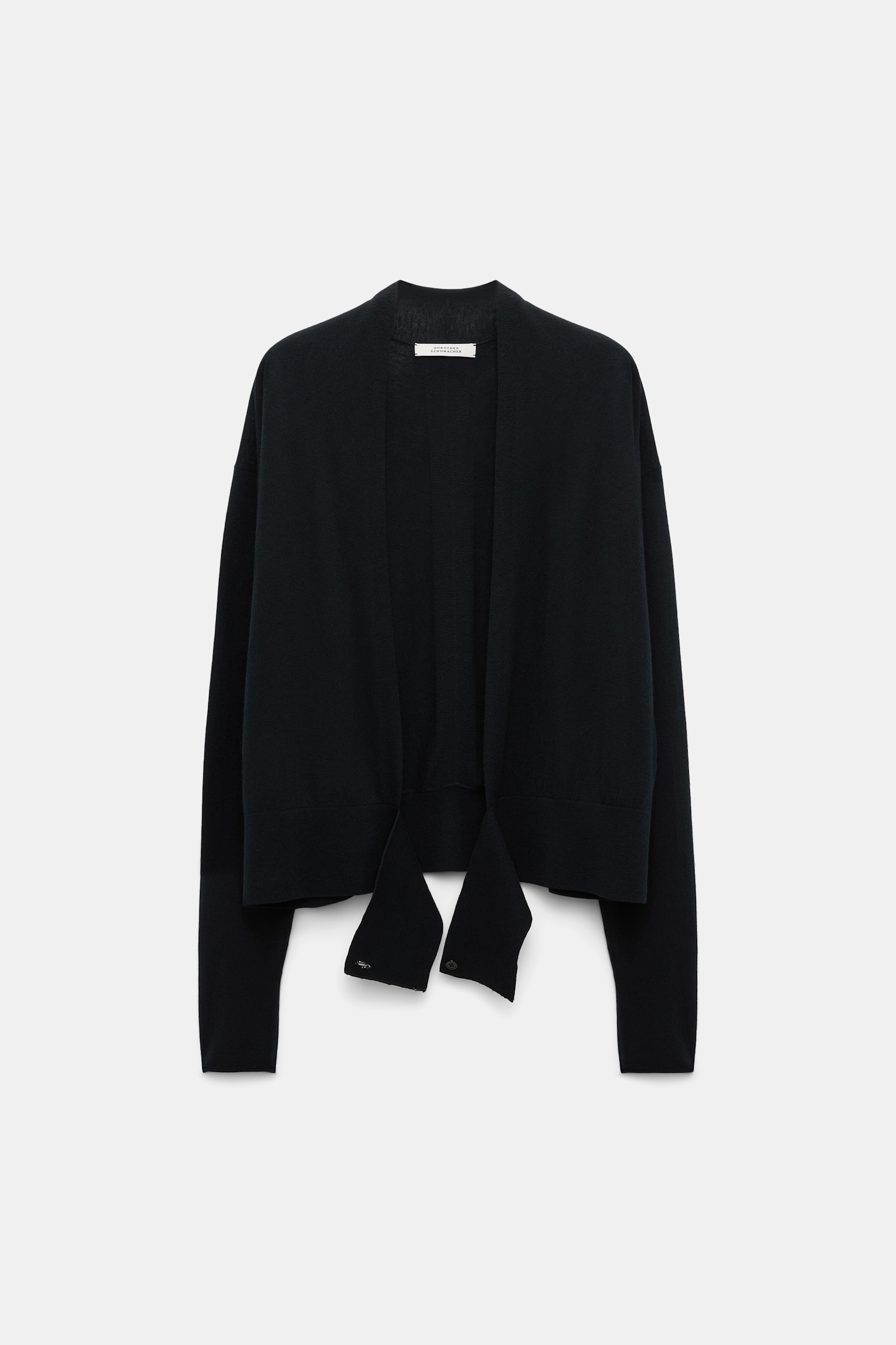 Dorothee Schumacher Wool-cashmere pullover with overlap hem pure black