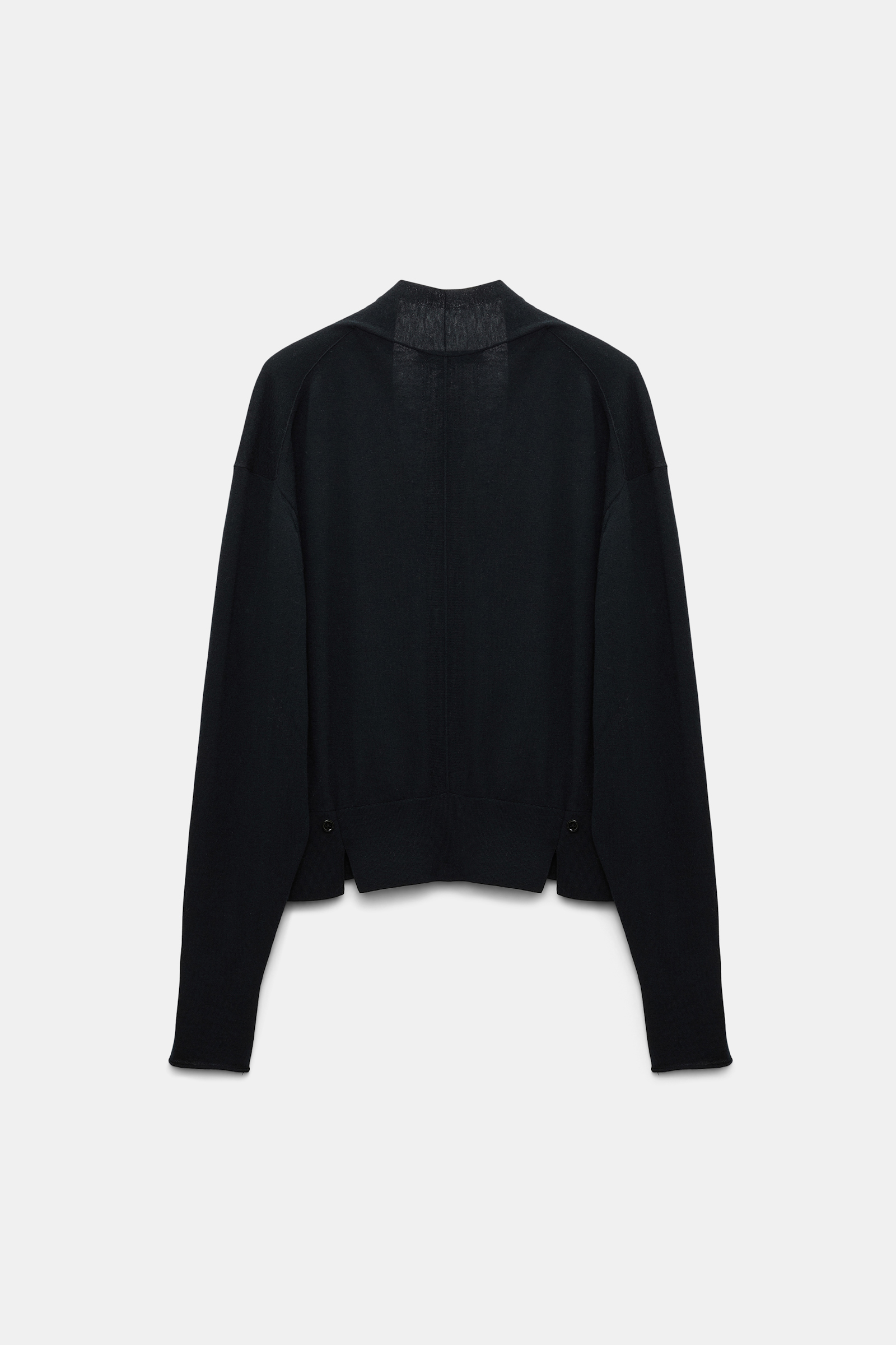 Dorothee Schumacher Wool-cashmere pullover with overlap hem pure black
