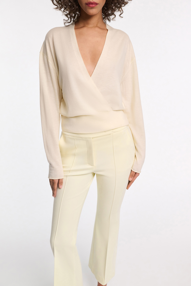 Dorothee Schumacher Cardigan aus Schurwolle-Kaschmir Mix light lemon