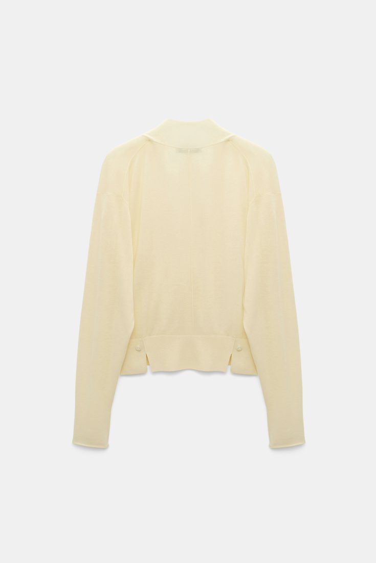 Dorothee Schumacher Cardigan aus Schurwolle-Kaschmir Mix light lemon