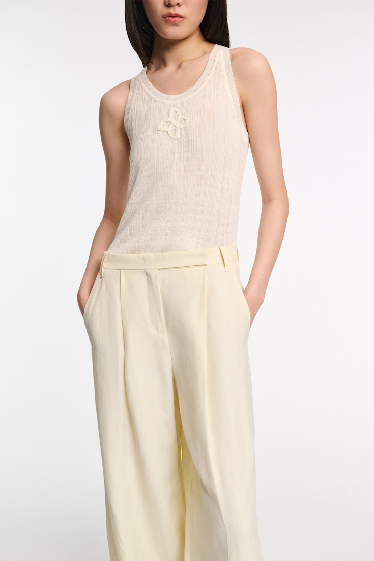 Dorothee Schumacher Top mit D-Rose Stickerei camellia white