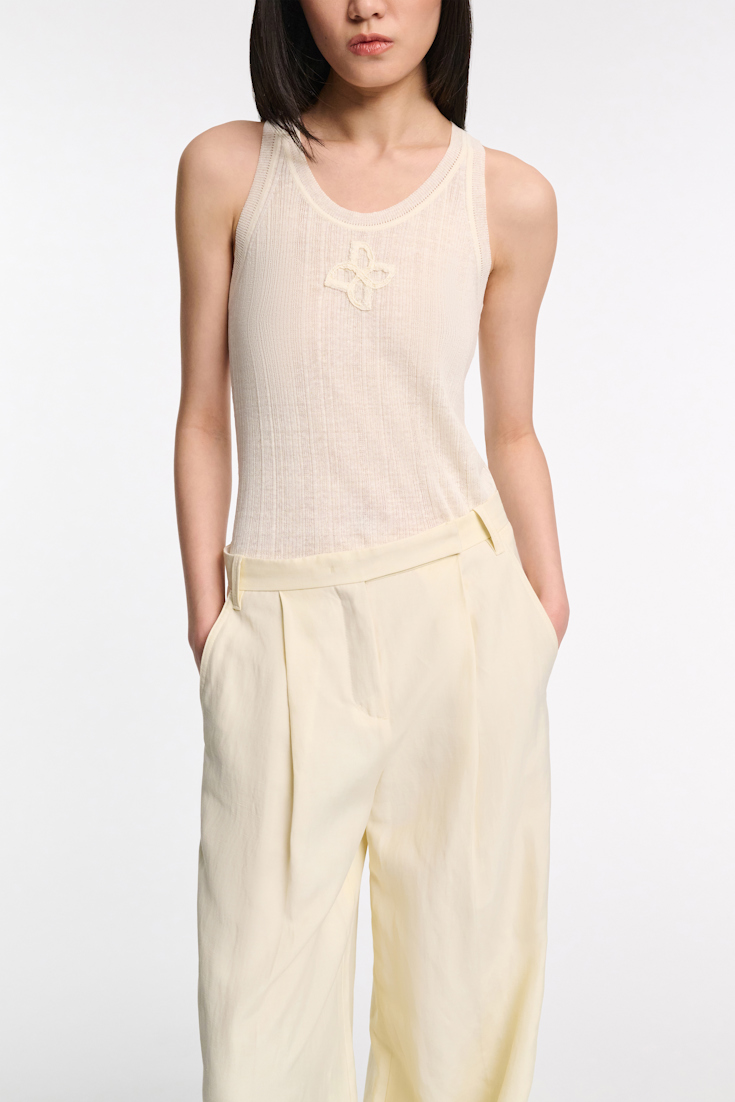 Dorothee Schumacher Top mit D-Rose Stickerei camellia white