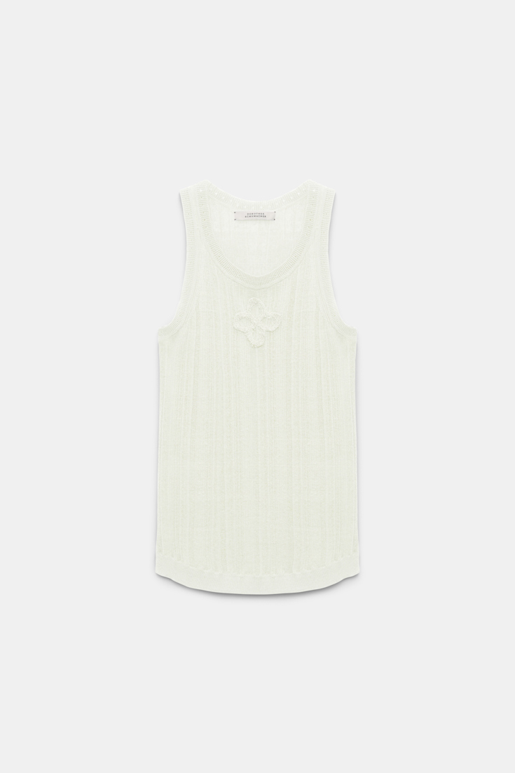 Dorothee Schumacher Top mit D-Rose Stickerei camellia white