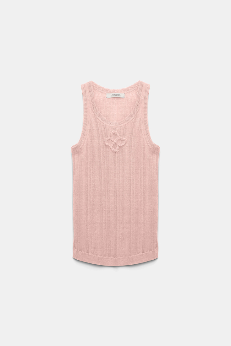 Dorothee Schumacher Top mit D-Rose Stickerei milky rose