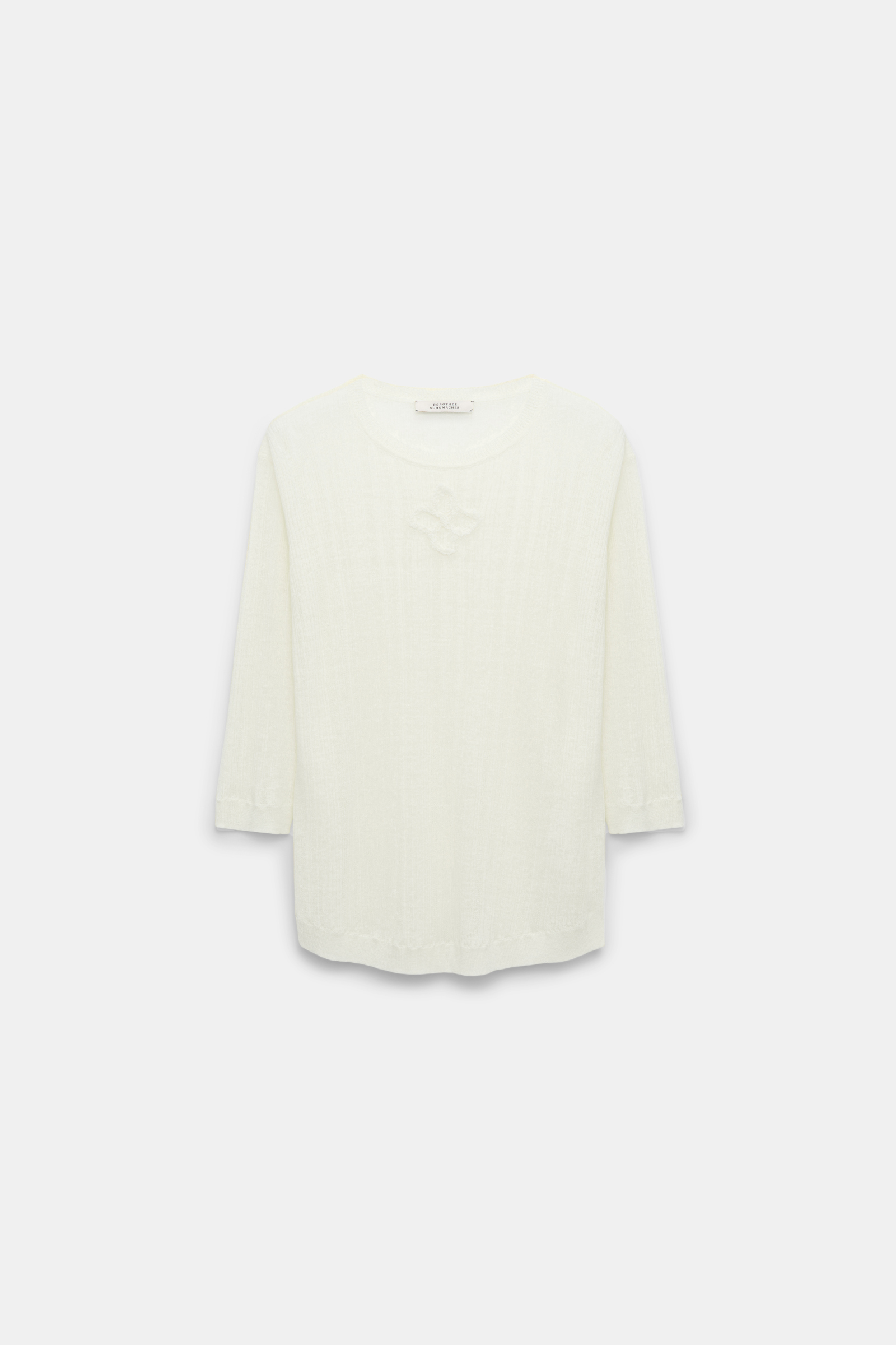 Dorothee Schumacher Rundhalspullover aus Leinenmix camellia white