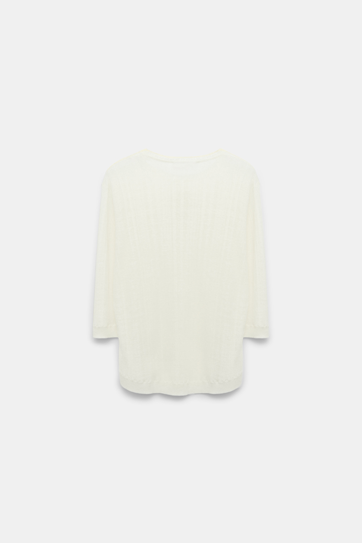 Dorothee Schumacher Rundhalspullover aus Leinenmix camellia white