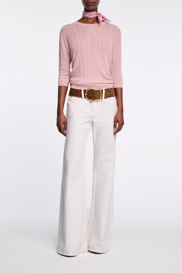 Dorothee Schumacher Rundhalspullover aus Leinenmix milky rose