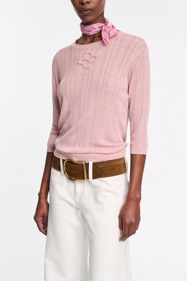 Dorothee Schumacher Rundhalspullover aus Leinenmix milky rose