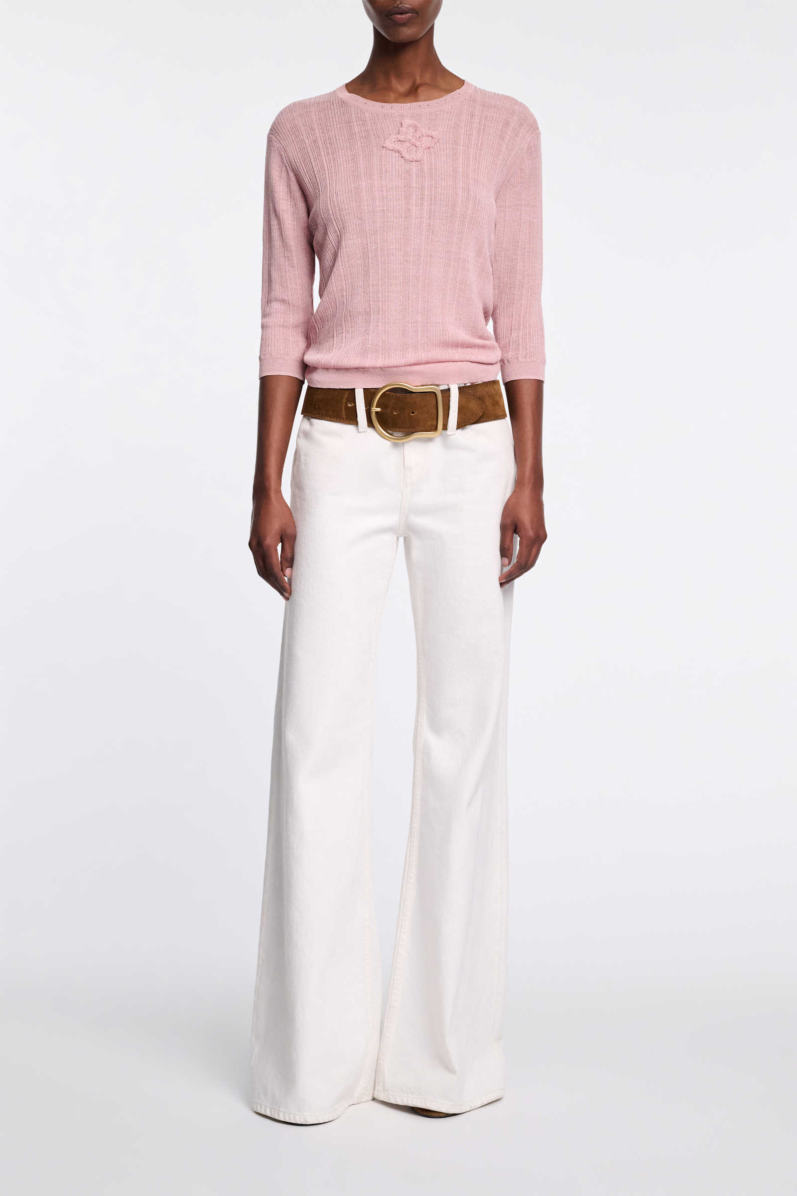 Dorothee Schumacher Rundhalspullover aus Leinenmix milky rose