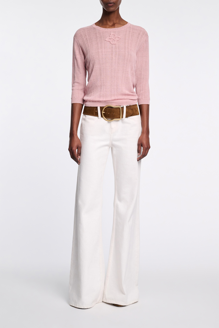 Dorothee Schumacher Rundhalspullover aus Leinenmix milky rose